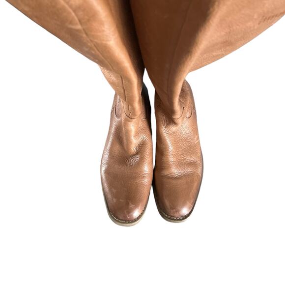 Franco Sarto Women's Meyer Knee High Light Brown Premium Leather Riding Boot - 6 - Picture 5 of 8